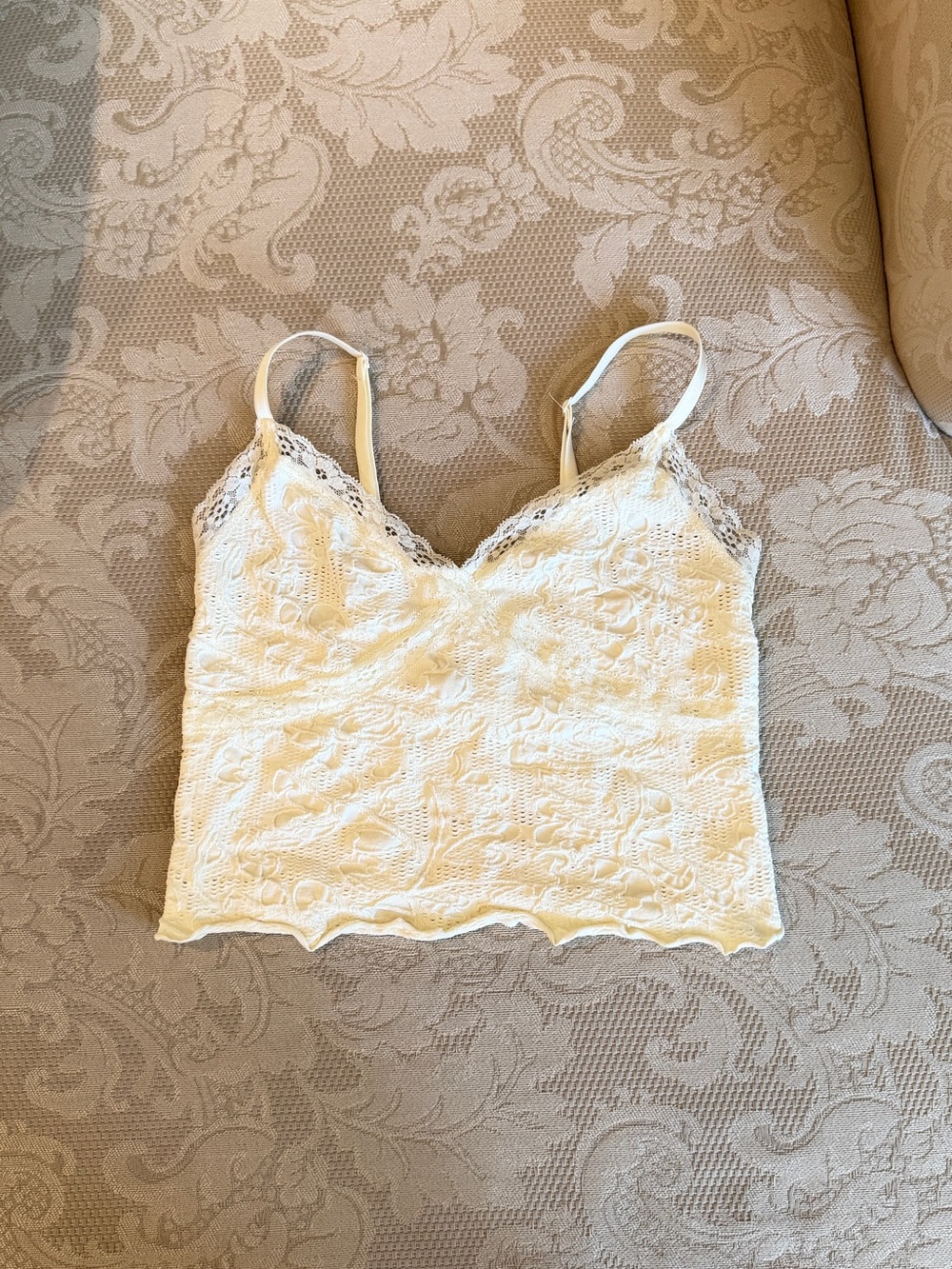 BDG Lace Trim White Camisole Tank Top